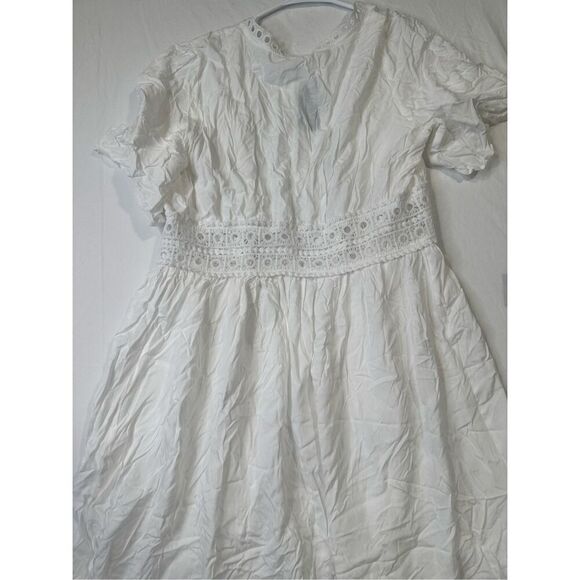 Ekouaer white maxi tie lace coverup, NWT, size small - Picture 6 of 6